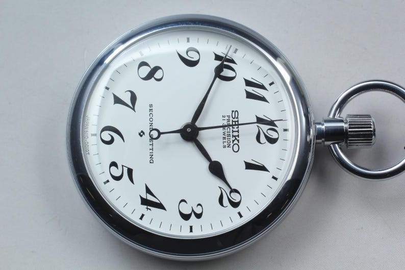 Near Mint in Box Seiko Precision 6110-0010 Railway Hand Winding Pocket Watch #85 image 4