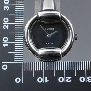 Vintage [Near Mint] Gucci 1400L Silver Black 25mm Women's Quartz Watch JP U671 image 11