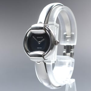Vintage [Near Mint] Gucci 1400L Silver Black 25mm Women's Quartz Watch JP U671 image 7
