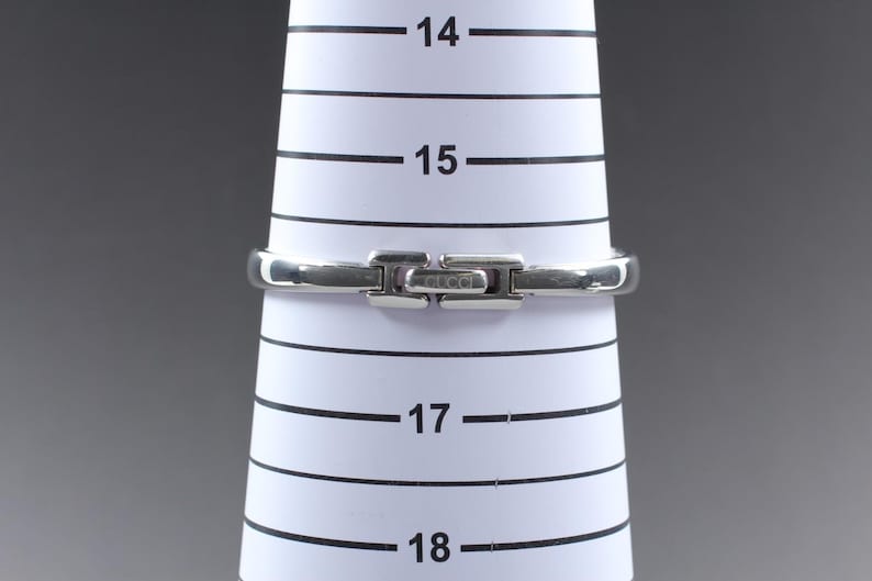 Vintage [Near Mint] Gucci 1400L Silver Black 25mm Women's Quartz Watch JP U671 image 10