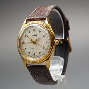 Exc+5 in Case Oris Pointer Date 7403-40B Gold 34mm Men's Automatic Watch U714 image 6