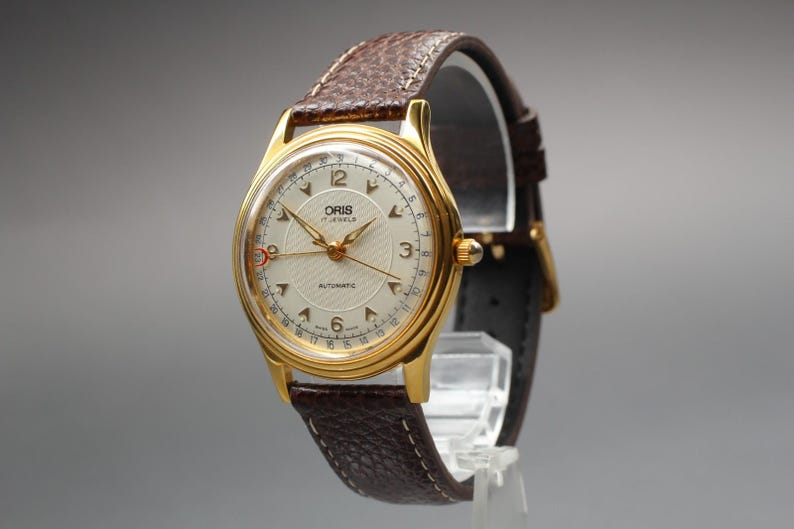 Exc+5 in Case Oris Pointer Date 7403-40B Gold 34mm Men's Automatic Watch U714 image 6