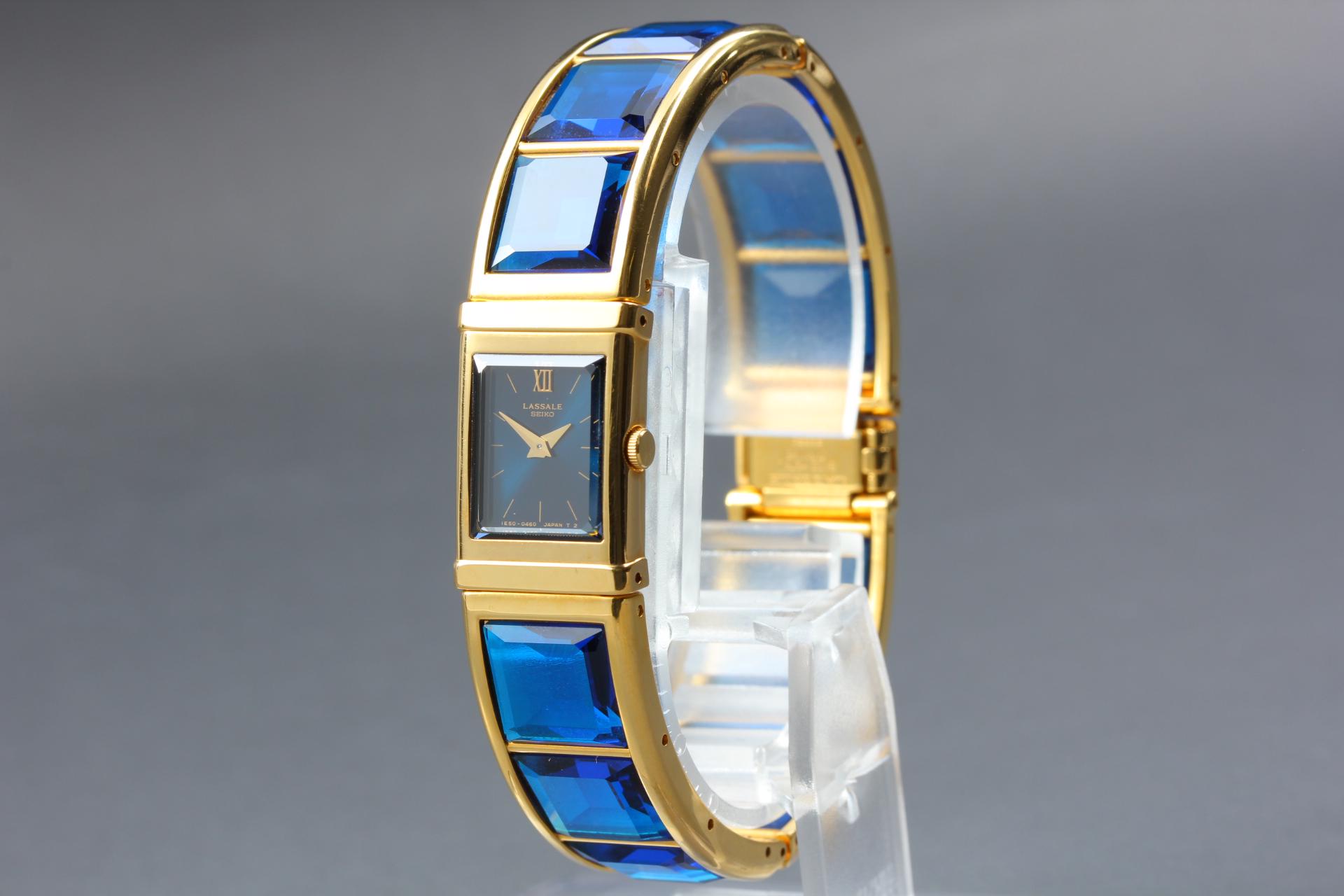 Vintage 1985 [N Mint] Seiko Lassale 1E50-525A Blue 15mm Women's Qz
