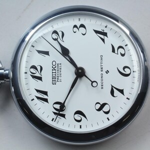 Near Mint in Box Seiko Precision 6110-0010 Railway Hand Winding Pocket Watch #85 image 3