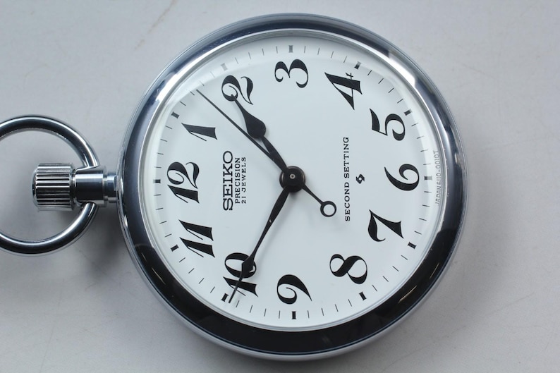 Near Mint in Box Seiko Precision 6110-0010 Railway Hand Winding Pocket Watch #85 image 3