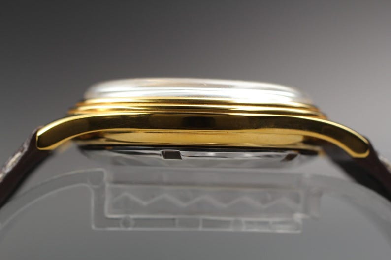 Exc+5 in Case Oris Pointer Date 7403-40B Gold 34mm Men's Automatic Watch U714 image 4