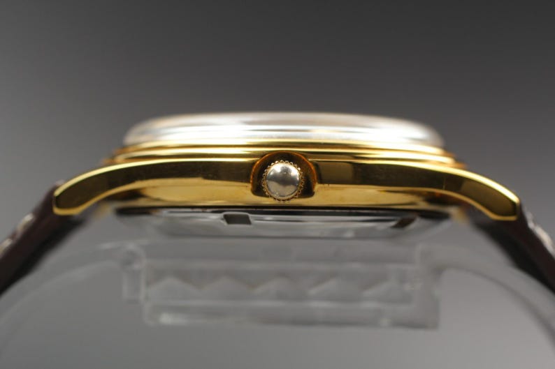 Exc+5 in Case Oris Pointer Date 7403-40B Gold 34mm Men's Automatic Watch U714 image 3