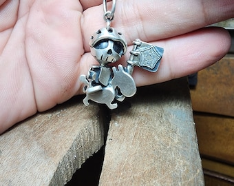 Der Tod – Tarot-Anhänger aus Sterlingsilber, handgefertigter okkulter Schmuck, Gothic-Fantasy-Halskette