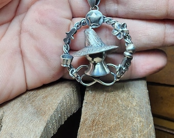 Der Magier – Tarot-Anhänger aus Sterlingsilber, handgefertigter okkulter Schmuck, Gothic-Fantasy-Halskette