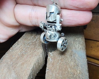 Der Wagen – Tarot-Anhänger aus Sterlingsilber, handgefertigter okkulter Schmuck, Gothic-Fantasy-Halskette