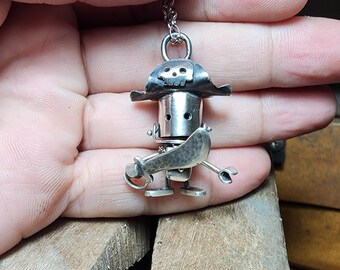 Piratenanhänger – Handgefertigter Schmuck aus Sterlingsilber, Gothic-Fantasy, maritimes Geschenk