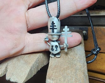 Hierophant-Tarot-Anhänger, Halskette aus Sterlingsilber, handgefertigter Tarot-Schmuck, gotischer okkulter Anhänger, Dark Fantasy