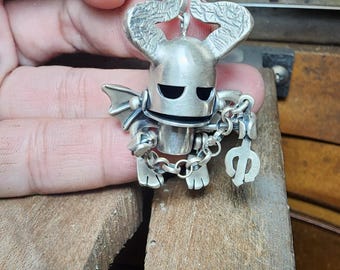 Der Teufel – Großer Tarot-Anhänger aus Sterlingsilber, handgefertigter okkulter Schmuck, düstere Gothic-Fantasy