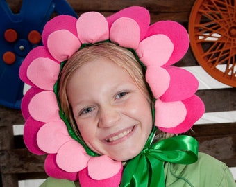 Flower Headpiece - Pink Felt - Flower Costume - Flower Crown -Alice in Wonderland - Flower Fairy