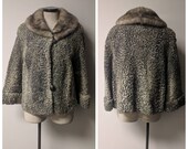 Vintage Clothing 1950s 1960s Silver Persian Lamb and Mink Fur Coat Ladies Persian Lamb Coat Ladies Vintage Coat 1950s Coat Ladies Size S M