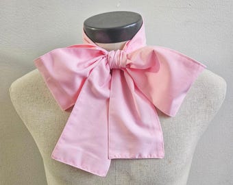 Upcycled Steampunk Clothing, Mad Hatter Bow Tie- Alice in Wonderland Pale Pink Cotton Neck Tie, Handmade Bow Tie