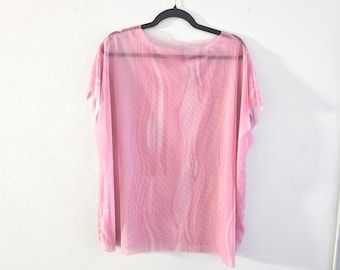 Upcycled Jellyfish Shirt, Pink Chiffon Shirt, Jellyfish Top, Adult Size, Youth Size