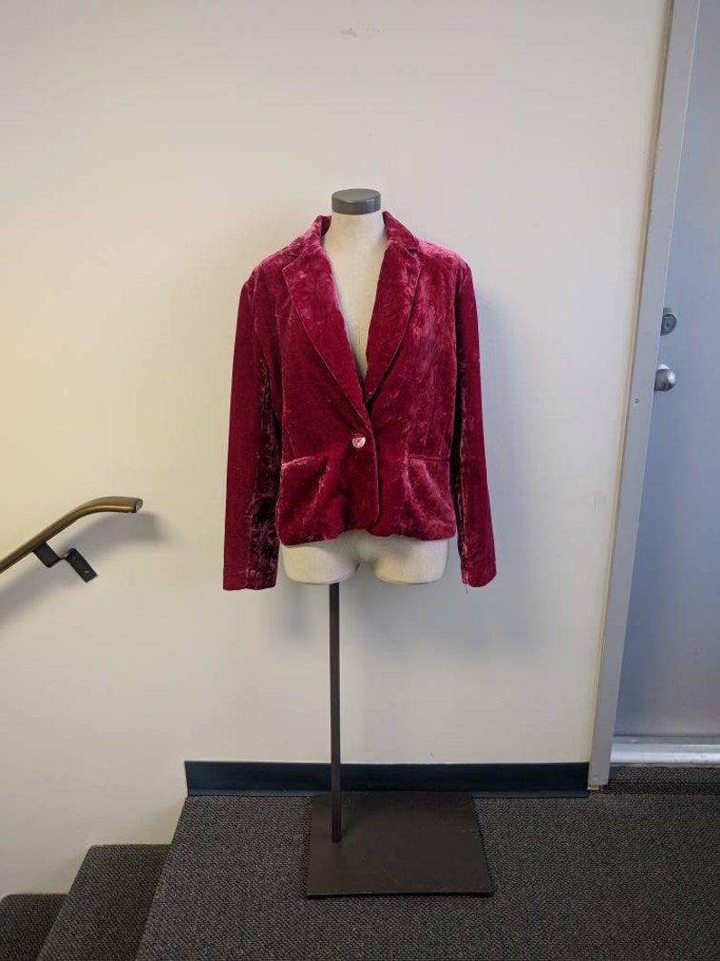 Pink Crushed Velvet Blazer Mantles Brand Vintage Clothing Dark Pink Velvet Jacket Ladies Size 14 Vintage Ladies Velvet Jacket