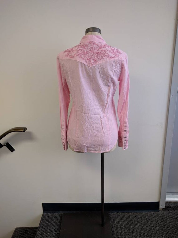 Vintage Clothing, Ladies Pink Western Shirt Pink … - image 7