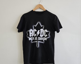 Vintage Clothing, Vintage T-Shirt, ACDC Band T-Shirt, Black Graphic T-Shirt, 100% Cotton, Men's Size Small