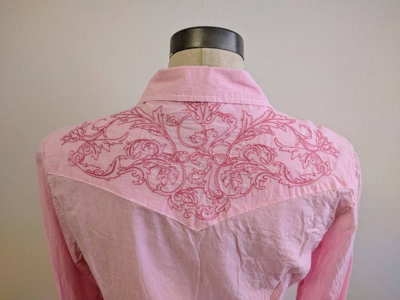 Vintage Clothing, Ladies Pink Western Shirt Pink … - image 5