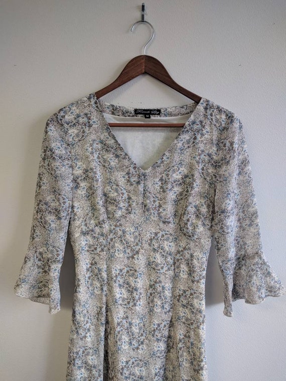 Vintage Clothing, Vintage Grey Miniature Floral Print Dress, French Spy  Brand Dress Mid Length 3/4 Sleeved Polyester Dress, Ladies Size XS/S - Etsy