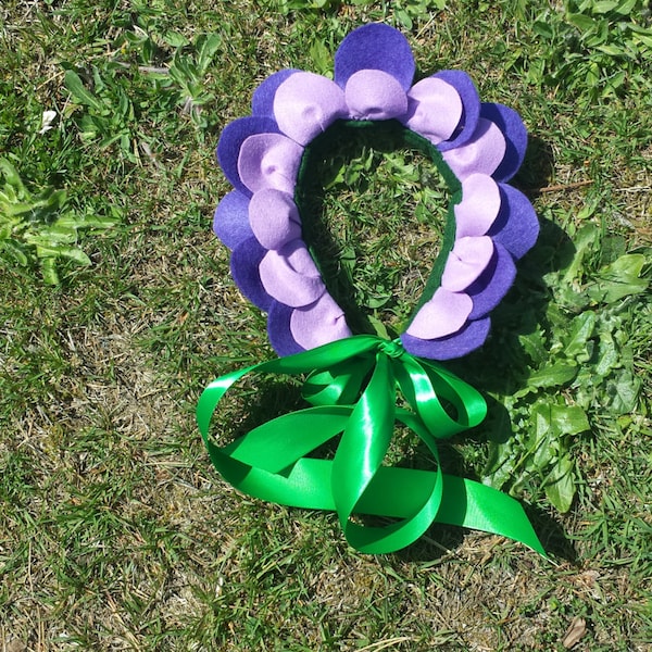 Flower Headpiece - Purple Felt - Flower Costume - Flower Crown -Alice in Wonderland - Flower Fairy