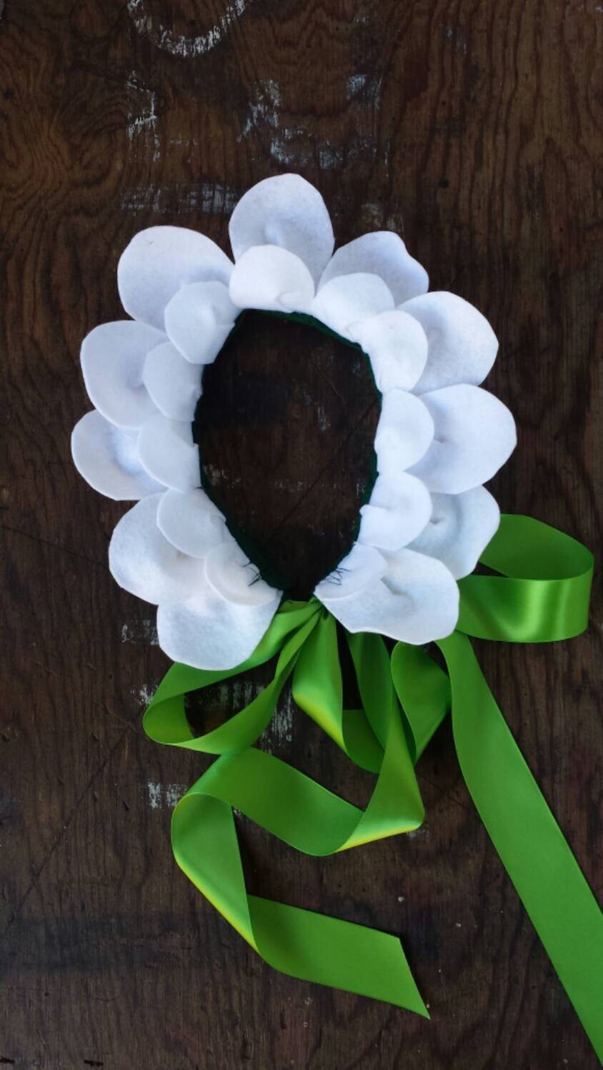 Flower Headpiece - White Yellow Felt - Flower Costume  display picture 3