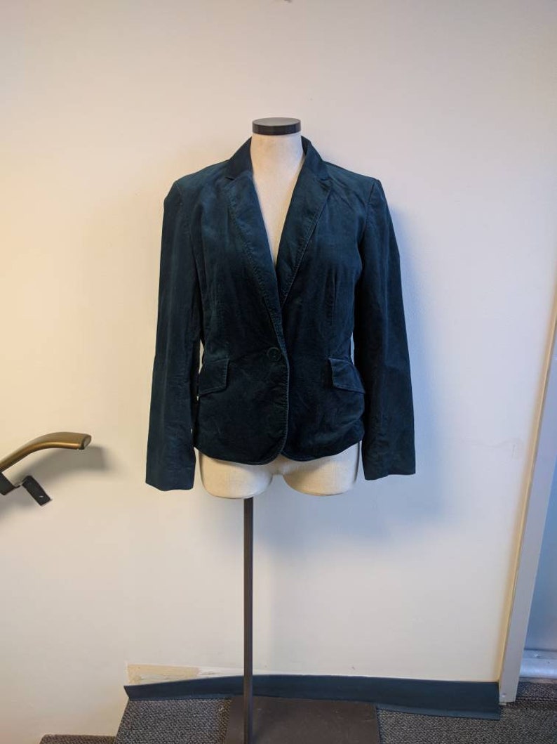 Vintage Clothing Dark Teal Blue Velvet Jacket Vintage Ladies - Etsy