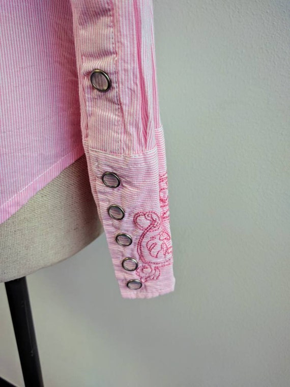 Vintage Clothing, Ladies Pink Western Shirt Pink … - image 4