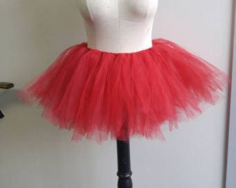 Upcycled Clothing, Red Tutu, Cape, Bustle  (Red with Gold Highlights) Fire Fairy Costume, Adult, Kids, Adjustable One Size