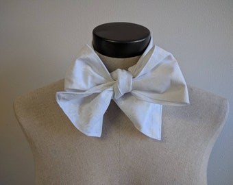 Upcycled Steampunk Clothing, White Rabbit Bow Tie - Alice in Wonderland White Neck Tie, Handmade Costume Accessory, Youth Size