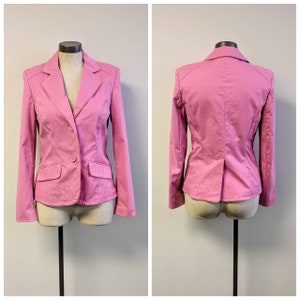 Vintage Clothing, Vintage Pink Ladies Jacket Pink Cotton Blazer, Gap Brand, Pink Jacket Ladies Size 6