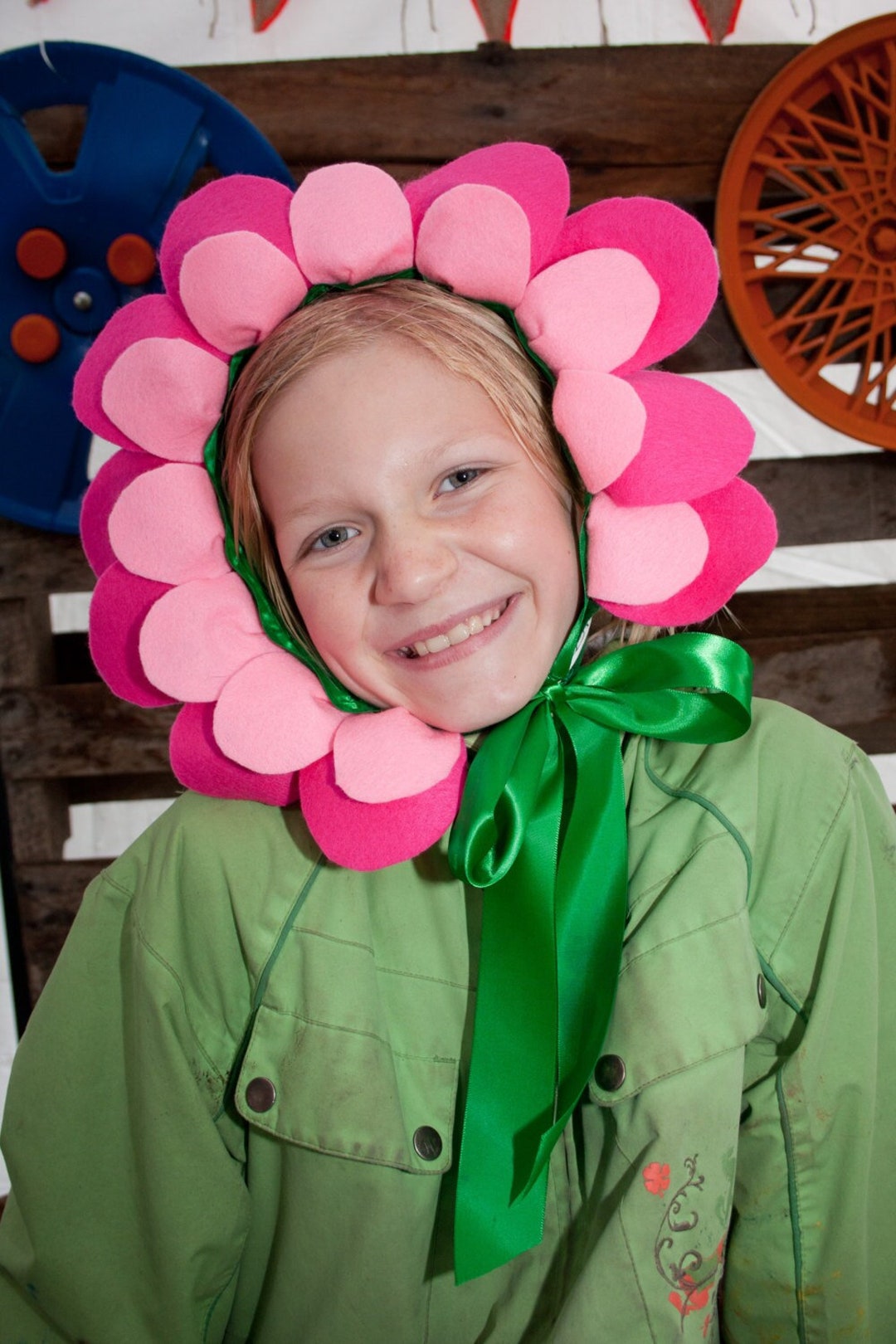 Flower Headpiece Pink Felt Flower Costume Flower Crown alice in