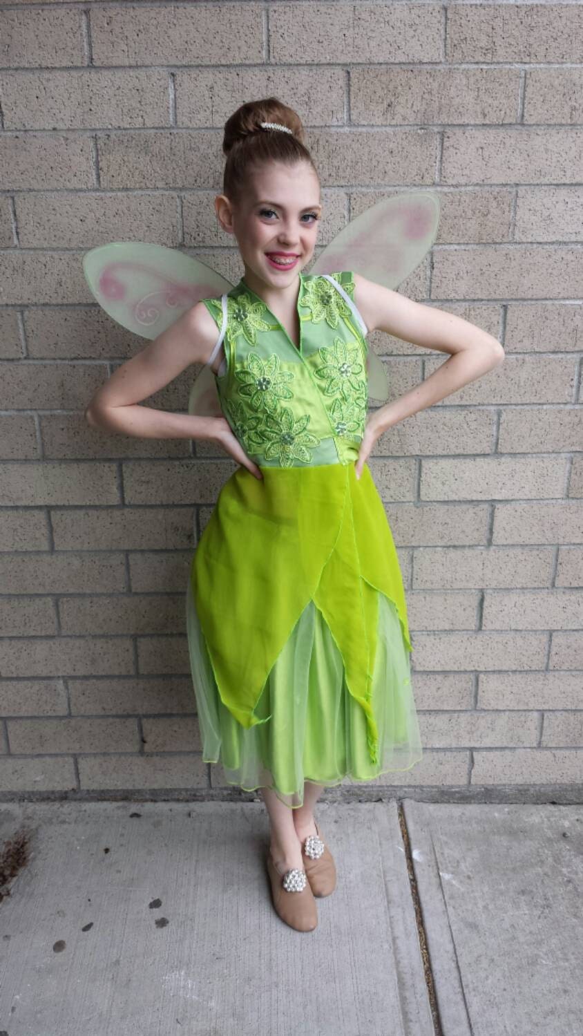 Upcycled Clothing, Custom Tinkerbell Fairy Costume (lime Green Dress, Skirt  and Wings) Tinkerbell and Friends, Custom Girls Size 8, 10, 12 - Etsy