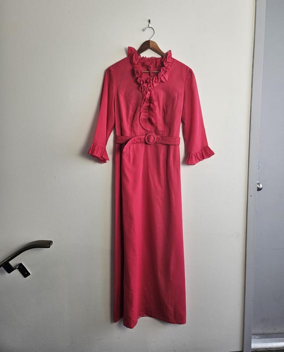 Vintage Clothing, 1960s 1970s Hot Pink Polyester Evening Dress, Vintage  Bridesmaid Dress Venus Original Brand Montreal Ladies Size Large - Etsy