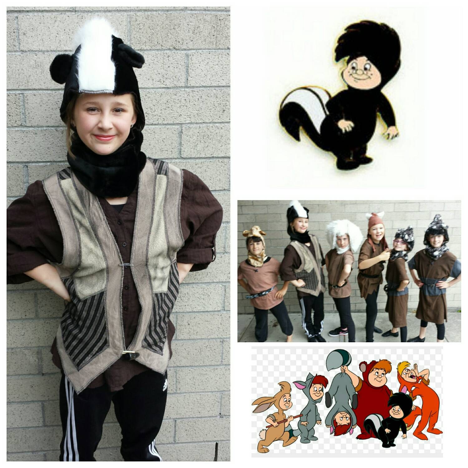 Upcycled Peter Pan Costumes, Custom Skunk Lost Boys Costume fun