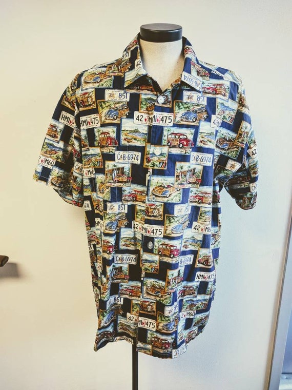 Vintage Clothing, Hawaiian Shirt, Blue Surf Board… - image 3