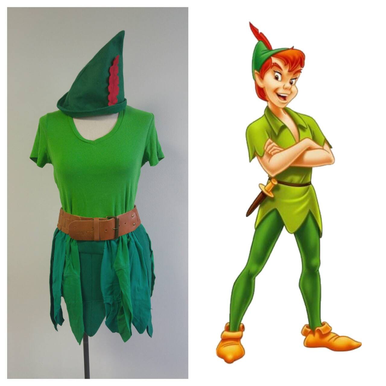 Costume di Peter Pan riciclato Gonna verde / Kilt Top | Etsy Italia