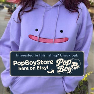 Embroidered Ditto PKM Face Hoodie / Sweatshirt