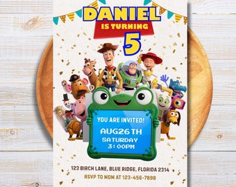 Convite de aniversário Toy Story 5 editável, Convite de aniversário Toy Story, Cartão de convite imprimível do filme Toy Story 5, Festa de aniversário Toy Story