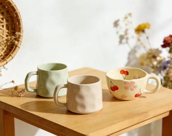 Handmade Ceramic Mug, Minimalist Modern Creamy Finish Drinking Vessel