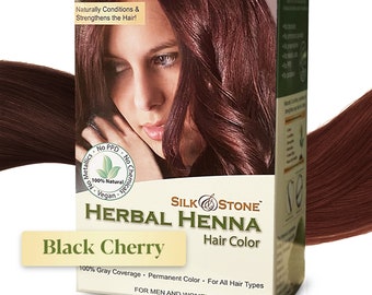 Silk & Stone Herbal Henna Hair Color 46V Black Cherry (Burgundy)