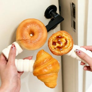 Realistic Bread Door Handle Cover, Croissant Bagel Egg Tart Protector, Anti Collision Door Cushion, Cute Home Decor Accessory, Gift for Her