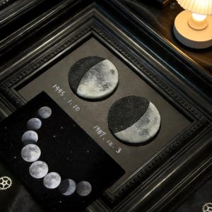 Custom Birthday Moon Phase Fridge Magent & Diffuser,  Hand Painted Realistic Textured 3D Luna, Personalized Anniversary Gift, Home Decor