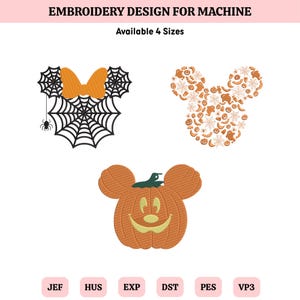 Spooky Mouse Halloween Embroidery Design Bundle, Ghost Pumpkin Machine Embroidery File, Mouse Not So Scary Party Embroidery, Halloween Shirt