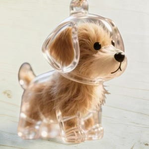 Llavero transparente con forma de cachorro, dije de perro de acrílico, mini colgante de peluche para bolso de mascota, regalo kawaii para amantes de los perros.