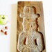 Large Vintage Dutch Hand Carved Wooden Spekulatius Cookie Mold Form with "Dutch Man with Hat "