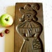Lovely Vintage Dutch Hand Carved Wooden Spekulatius Cookie Mold Form with "Woman"