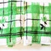 Pair of German Vintage Retro Terry Cloth Bath Towels with Roses Stripes and Checkboard pattern,